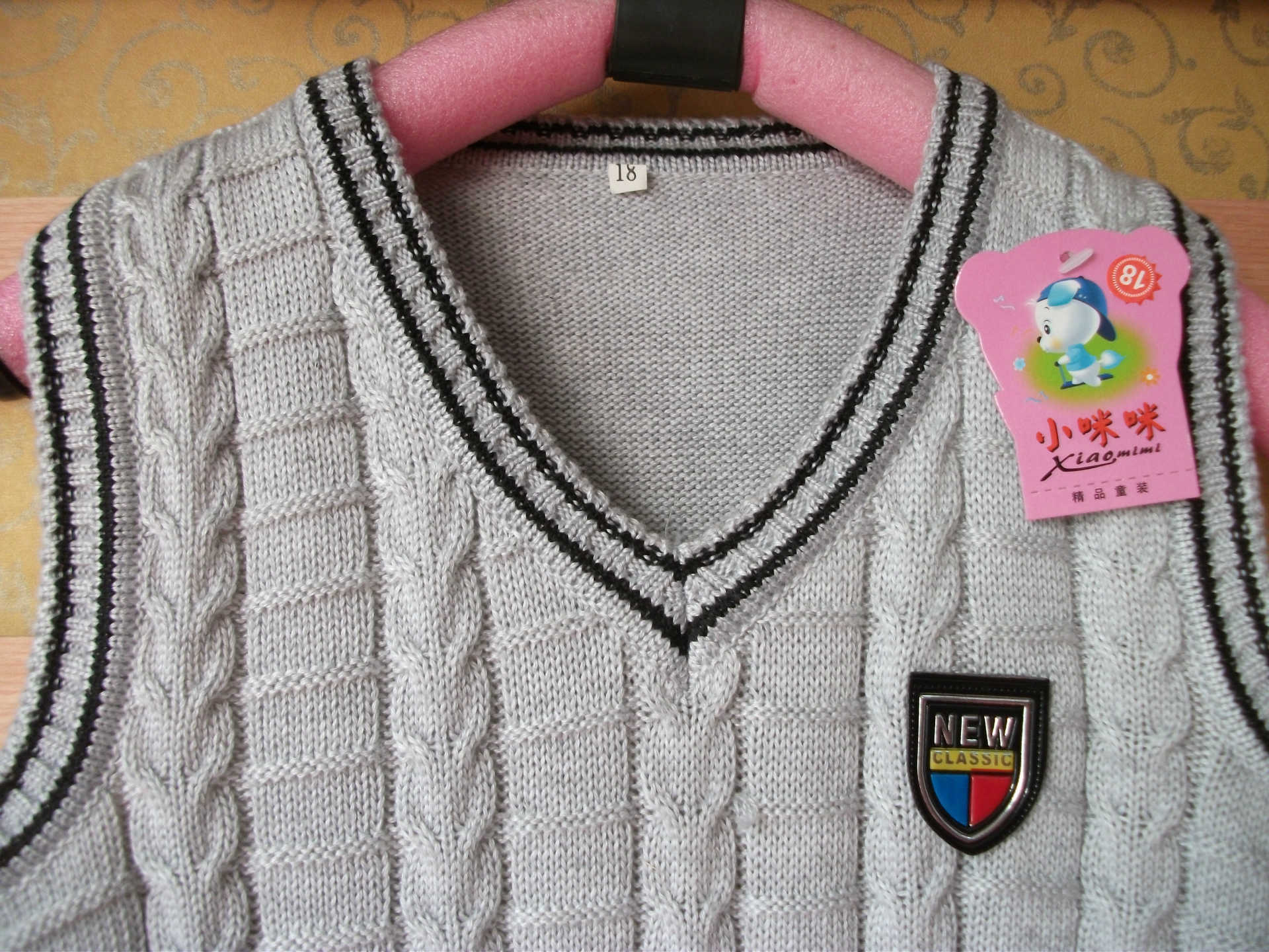 【批发秋冬款儿童<em>毛线马甲</em>中大童全棉线针织衫