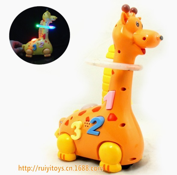 【长颈鹿转呼啦圈 电动长颈鹿 卡通电动玩具 6