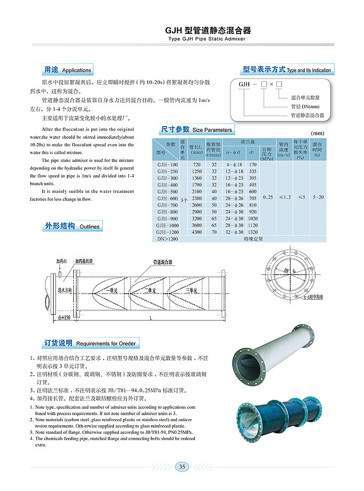 GJH型管道静态混合器