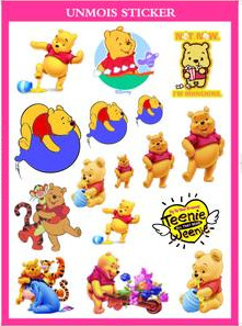 不干胶标签-A3新款维尼熊卡通贴纸行李箱贴纸