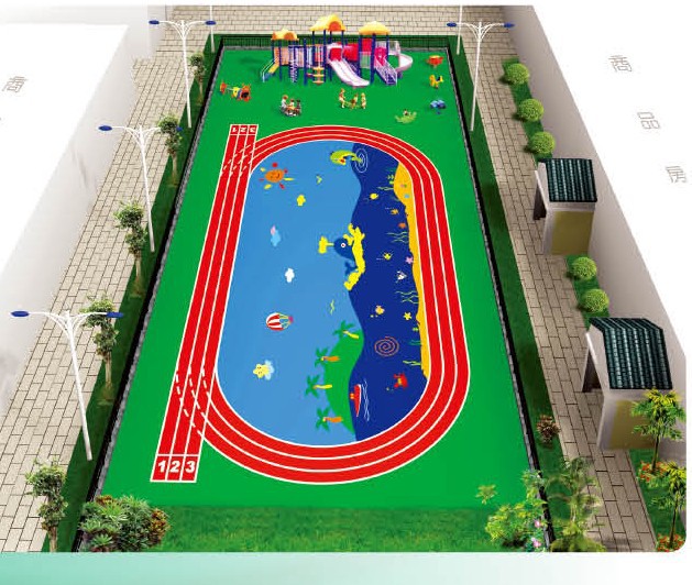 epdm橡胶地垫地面 橡胶跑道 运动场地 幼儿园场地设施