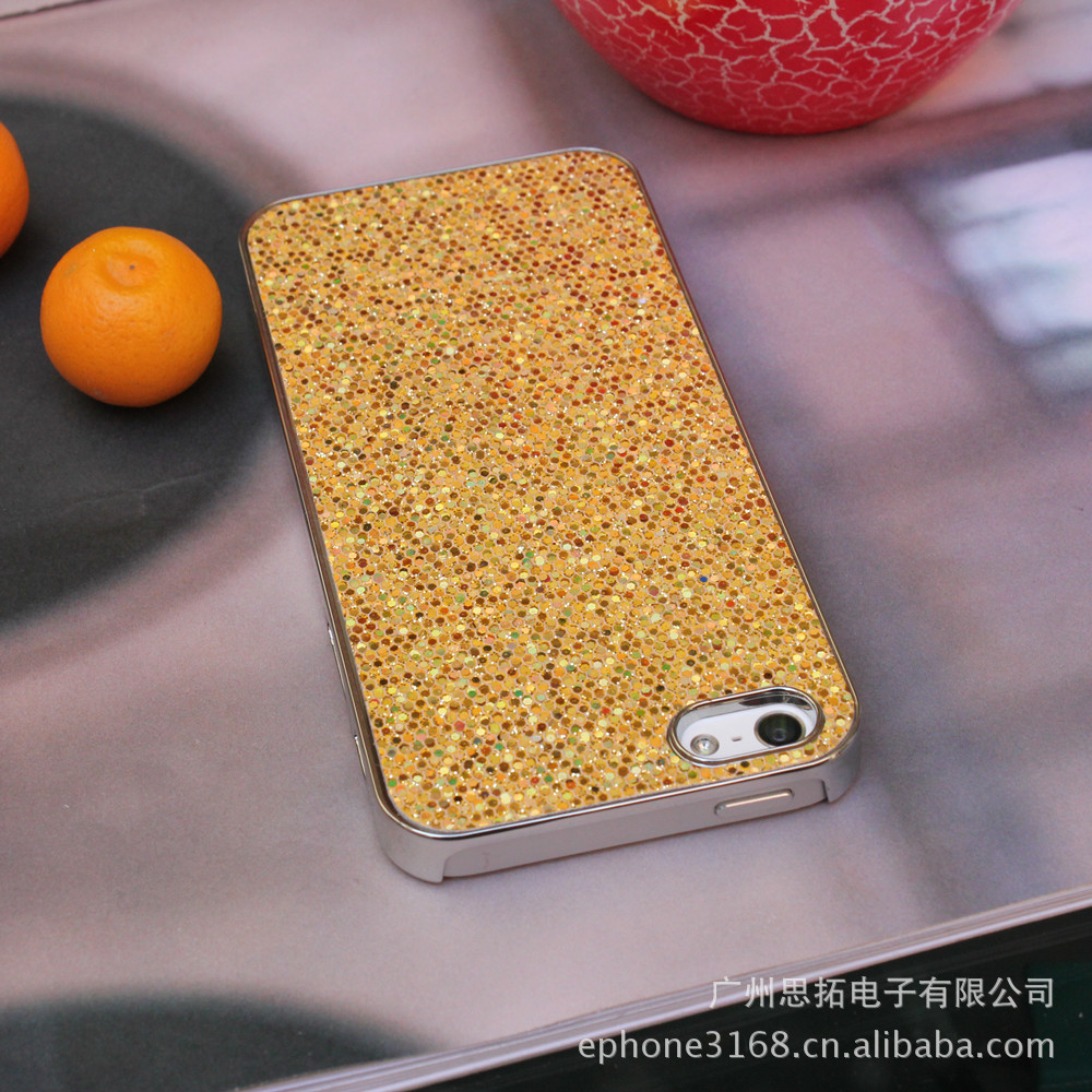 【大量供应 苹果5G手机保护壳 时尚电镀半贴皮