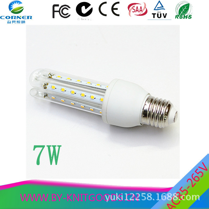 LED U型管节能灯 LED节能灯 LED玉米灯 U型玻璃管节能灯 代替普通节能灯白炽灯 7W