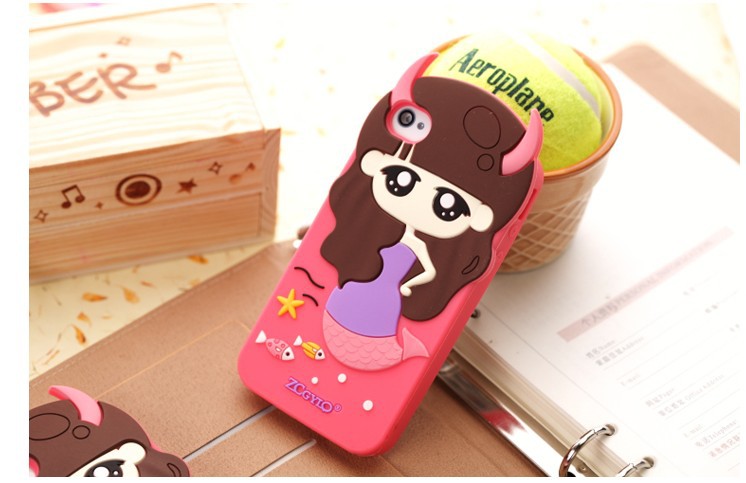 【批发美人鱼小希手机壳 卡通硅胶套 苹果 iph