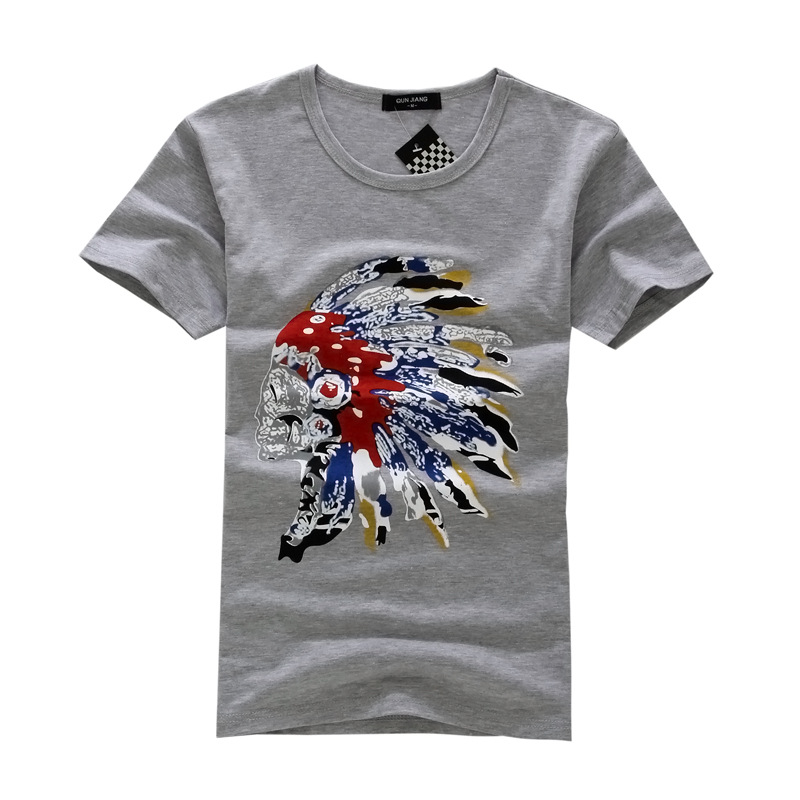 2013新款男T短袖 时尚印花纯棉T恤 大码休闲圆