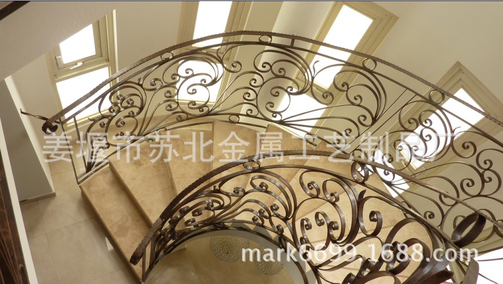 铁艺及别墅-【苏北直供】欧式配件室内楼梯防河山二期别墅价格大图片