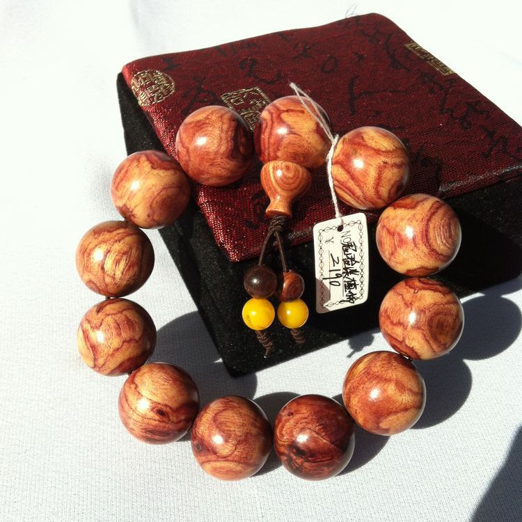 【紫檀柳鬼脸手串20mm 一物一拍 超越海南黄