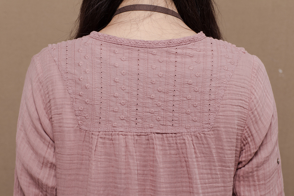 装新款 外贸女装原创百搭宽松水洗<em>纯棉开衫</em> V