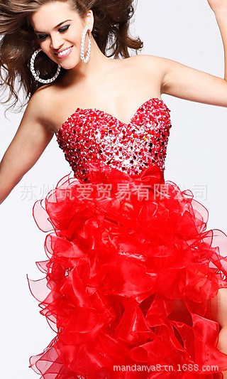 【热销的前短后长晚礼服 舞会晚礼服 演出服 厂