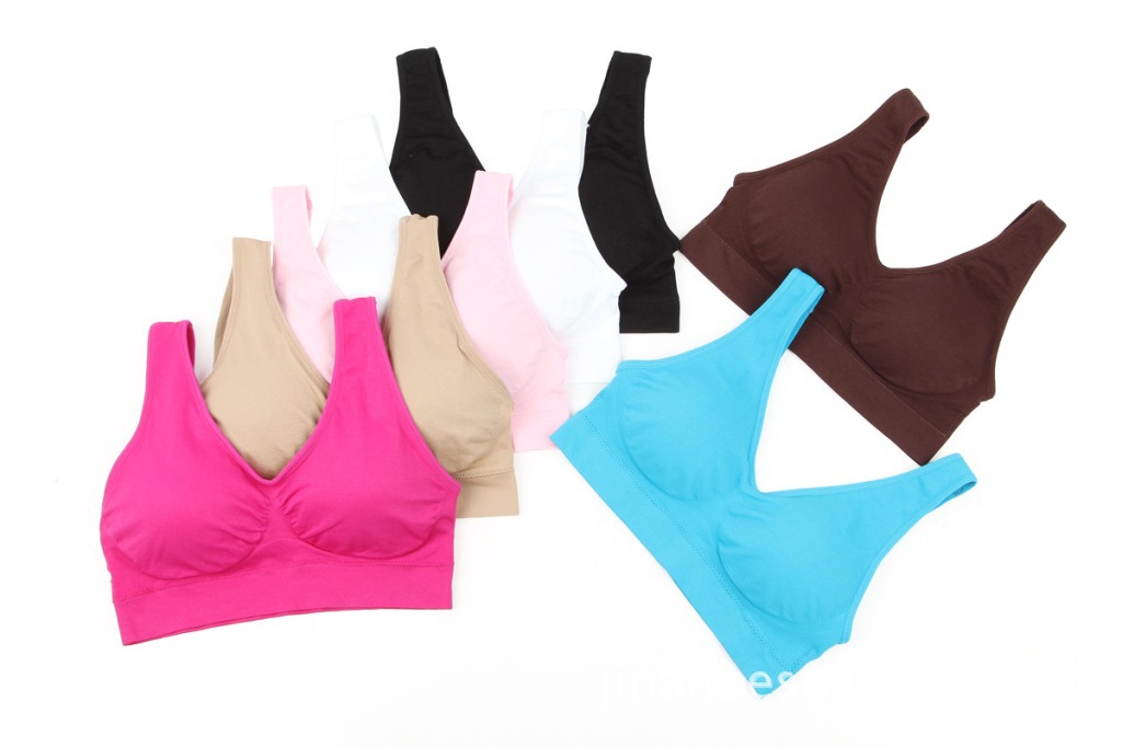 无痕内衣少女士专业运动<em>文胸</em>无<em>钢圈薄</em>款背心式