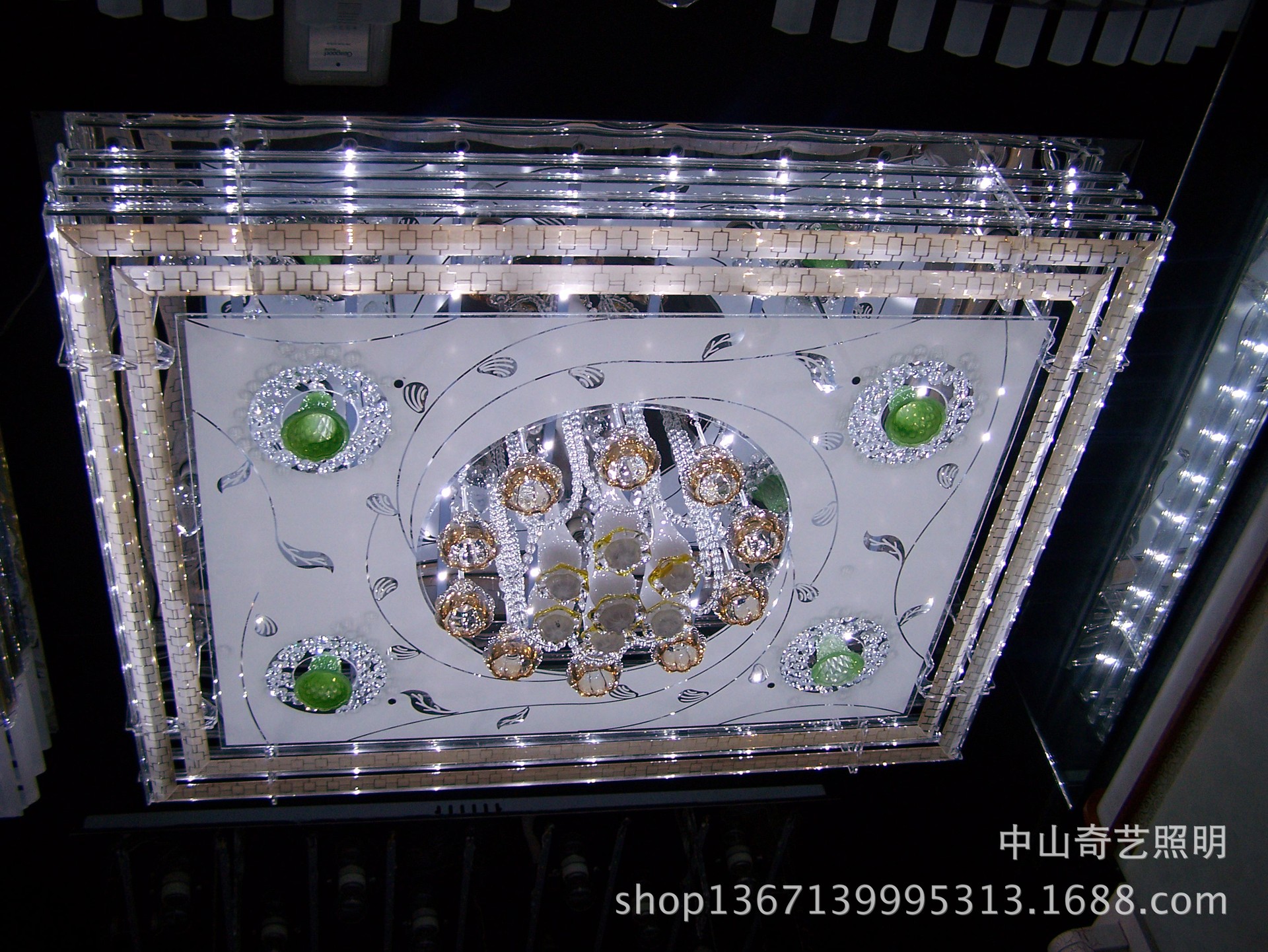 吸顶灯-2014新款贴片长方水晶灯客厅卧室灯le