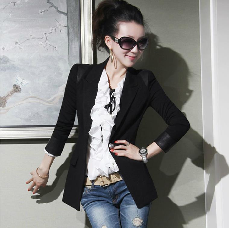 女装小<em>西服</em>一粒扣长款修身小<em>西装小外套</em>女 图