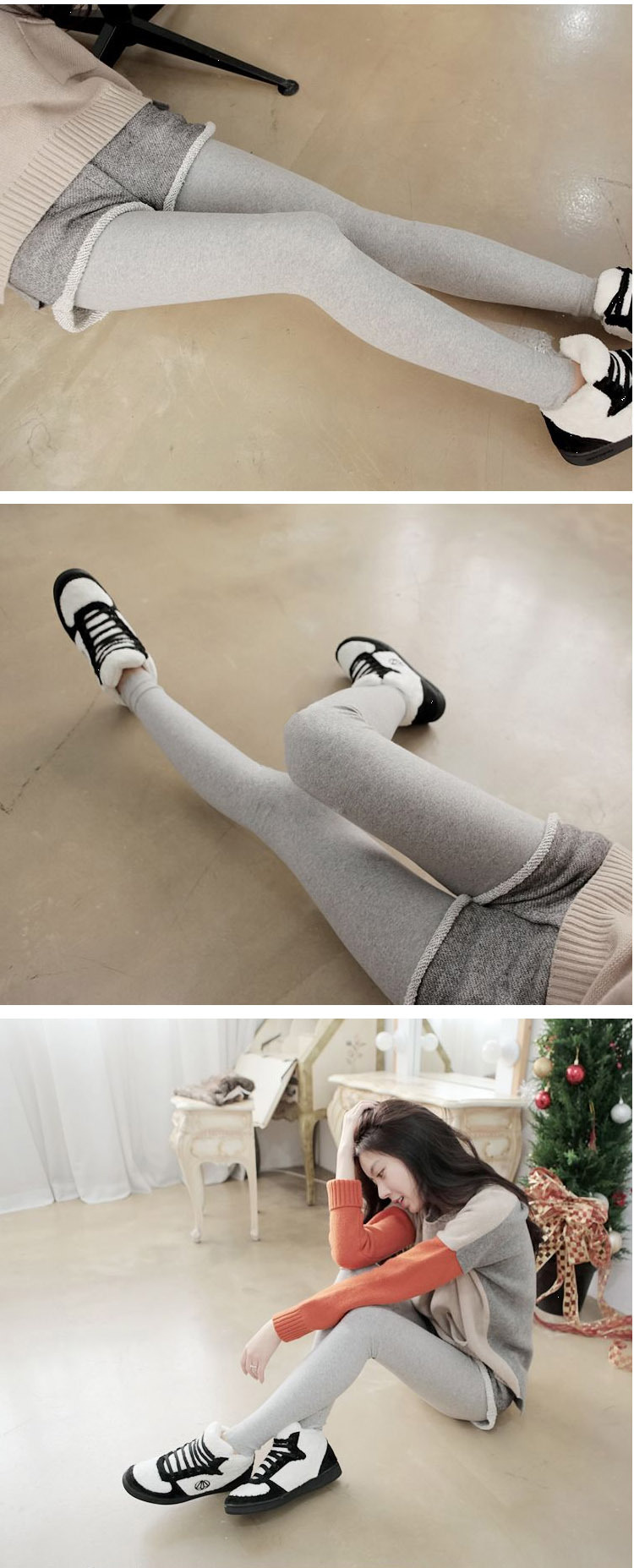 秋<em>冬款</em>韩版 加厚<em>加绒</em>三分<em>短裤</em>式假两件打底裤