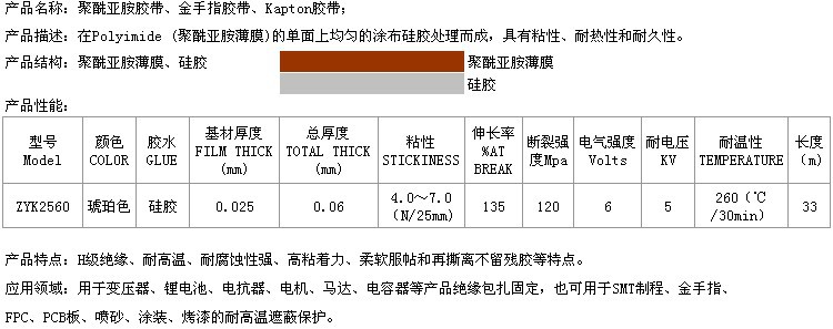 聚酰亚胺胶带参数