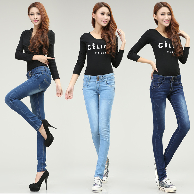 2014<em>夏季</em>新款女装韩版修身显瘦高腰弹力小脚