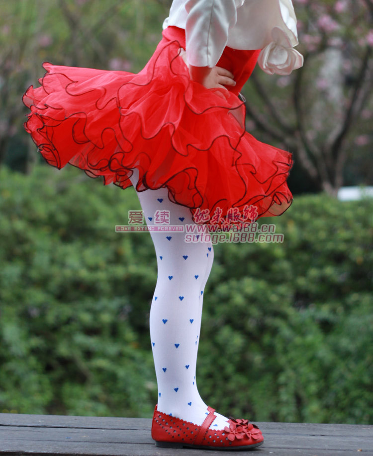 春款 爱心提花天鹅绒女儿童连裤袜批发袜裤 独立包装儿童丝袜