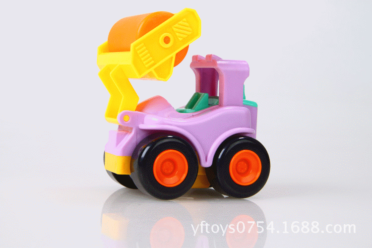 欧锐卡通惯性车玩具小汽车 宝宝回力车玩具工程车套装 儿童玩具车