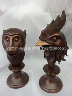 批发采购金属工艺品-纯铜精铸高仿十二生肖头