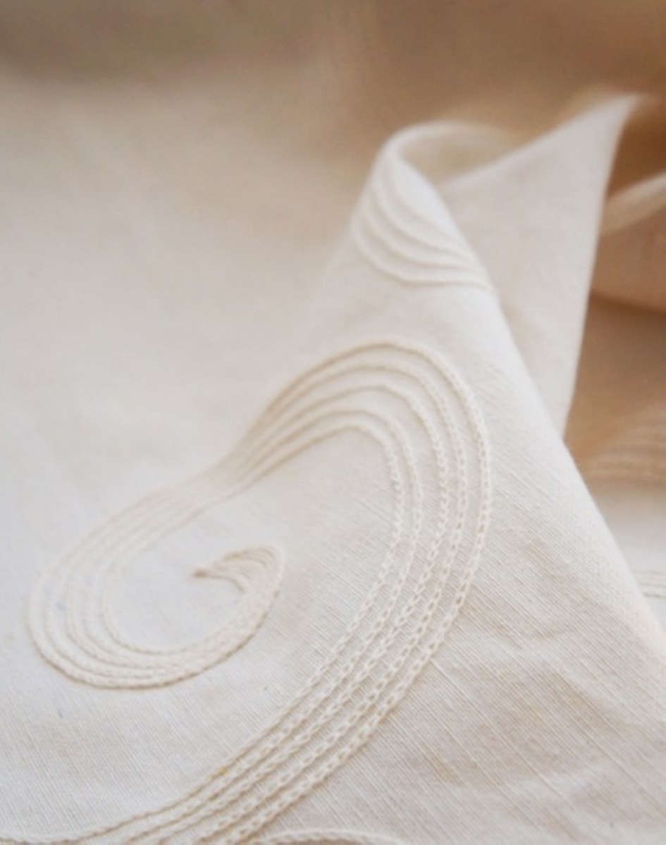 窗帘-新款 涤棉棉线绣花窗帘-祥云 定高买宽-窗