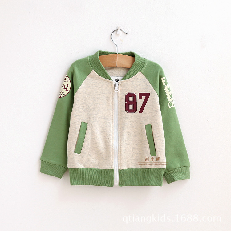 儿童秋款拉链<em>棒球服</em> 男童<em>女童</em>秋款韩版纯棉毛
