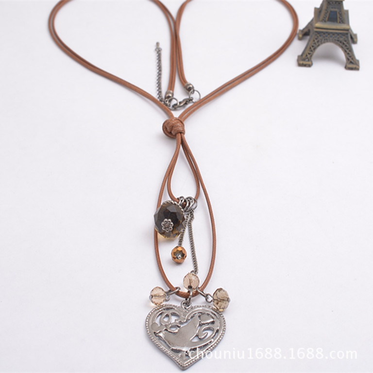 国际站热销新产品 韩国蜡绳编织挂<em>大心形</em>切面