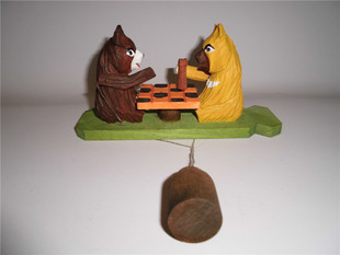 批发采购木质工艺品-熊下棋玩具批发采购-木质