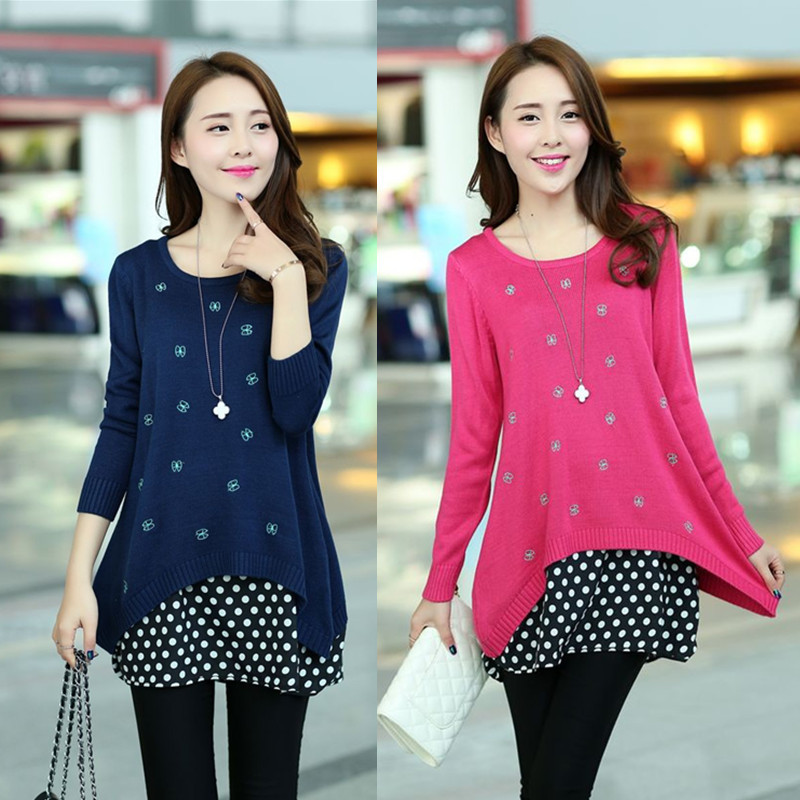 2014<em>春季</em>新款<em>女装</em> 外套绣花圆点<em>雪纺</em>低领两件