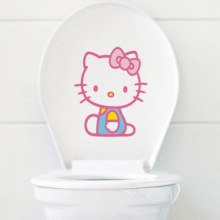 hello kitty卡通可爱马桶贴纸防水浴室贴 卫生间厕所装饰墙贴 diy