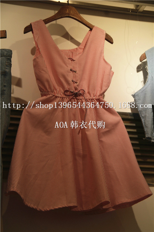 2014夏季新款*<em>AoA</em>*韩衣东大门代购<em>女装</em>条纹甜