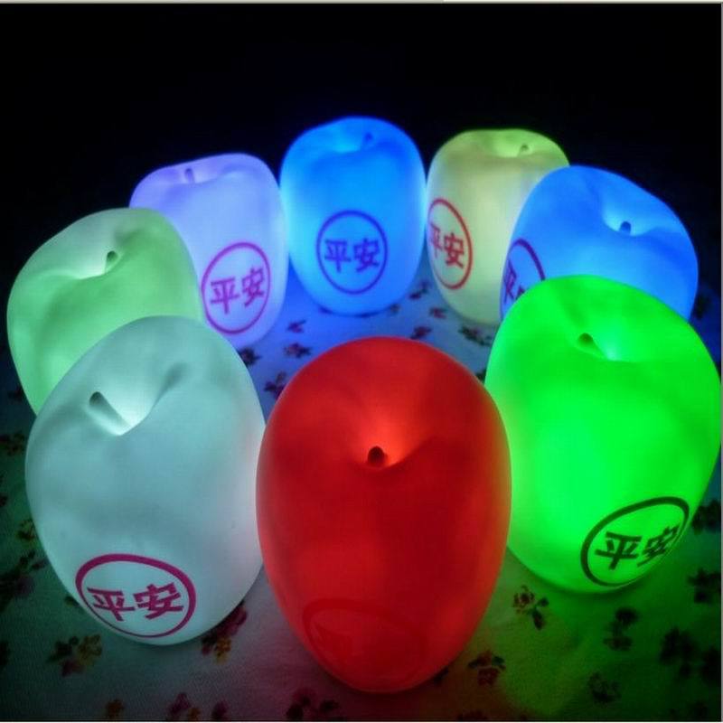 带平安字七彩苹果小夜灯 圣诞节平安果地摊热卖创意led礼品