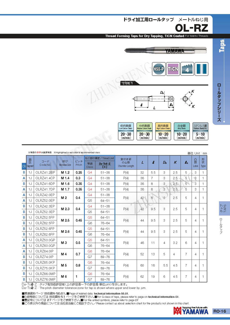 OL-RZ 免用油挤压丝攻