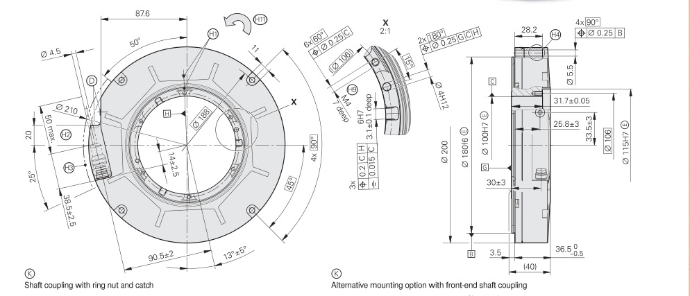 大孔径编码器 &Phi;100mm 高精度编码器 绝对值编码器