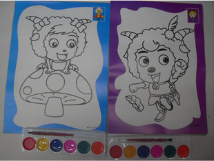 厂家直销儿童手绘填色画幼儿园diy入门手工制作6色涂鸦