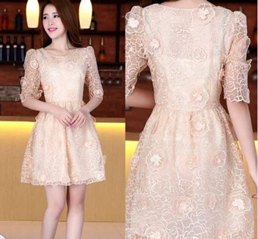 2014年<em>春季</em> 高档 <em>连衣裙</em> <em>女装</em>新款真丝欧根纱春