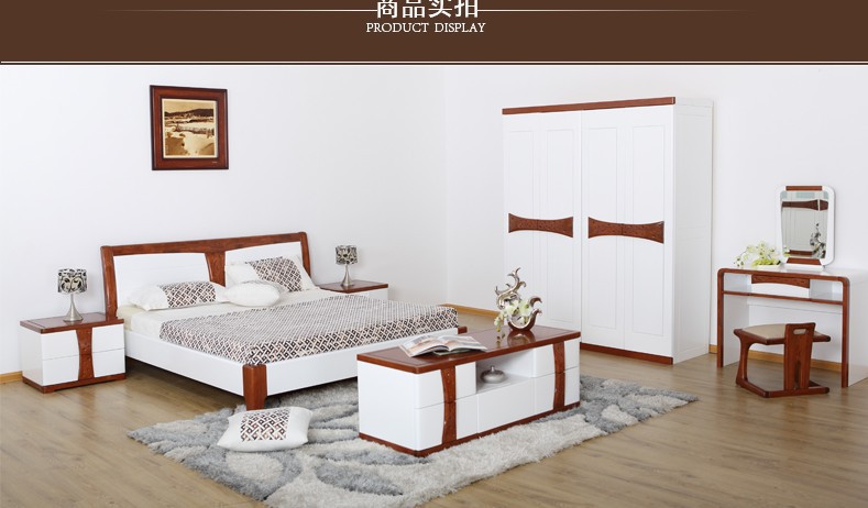 【光明家具实木床 白色1.8米双人床 大床 特价