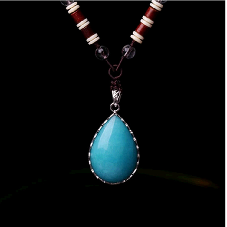 亚马逊天然正品天河石水滴吊坠 项坠925纯银