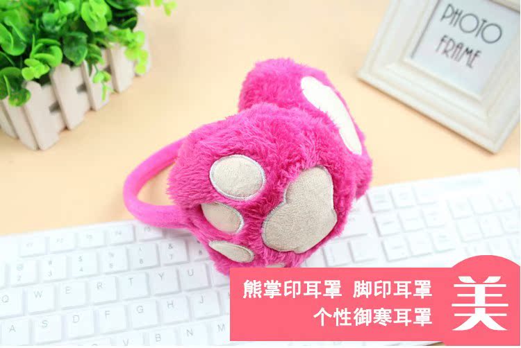 时尚可爱耳套 卡通熊掌儿童耳罩 冬季保暖毛绒耳套批发