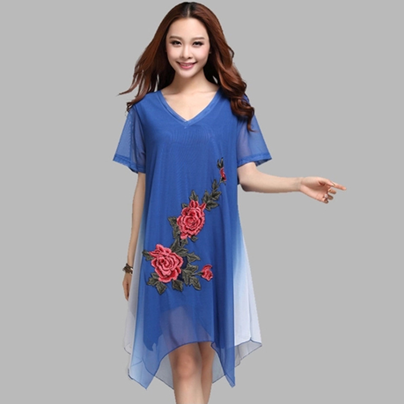 夏装新款<em>大码女连衣裙</em>胖mm夏装欧美雪纺裙子
