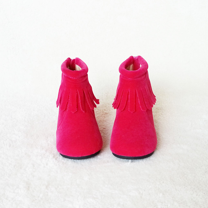 2014秋季新款女童靴 可爱流苏短靴防滑牛筋鞋底儿童新款短靴批发