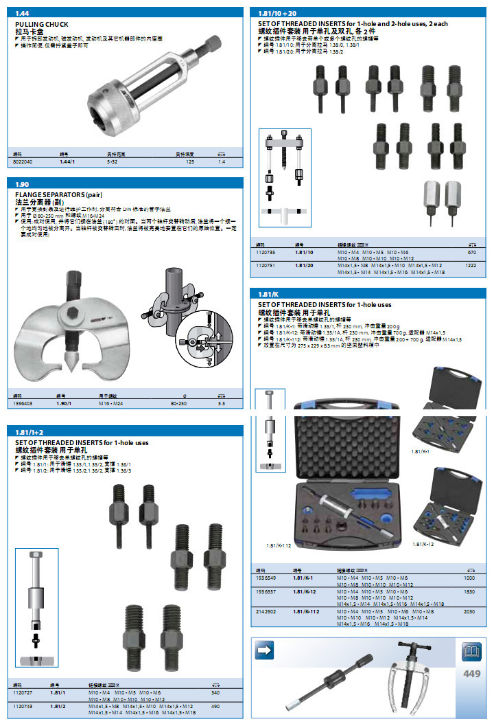 液压工具-吉多瑞 轴距测量器 弹簧压缩器 附件