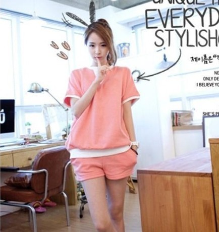 休闲新款运动休闲短袖T恤<em>短裤</em>卫衣套装<em>学生</em>运