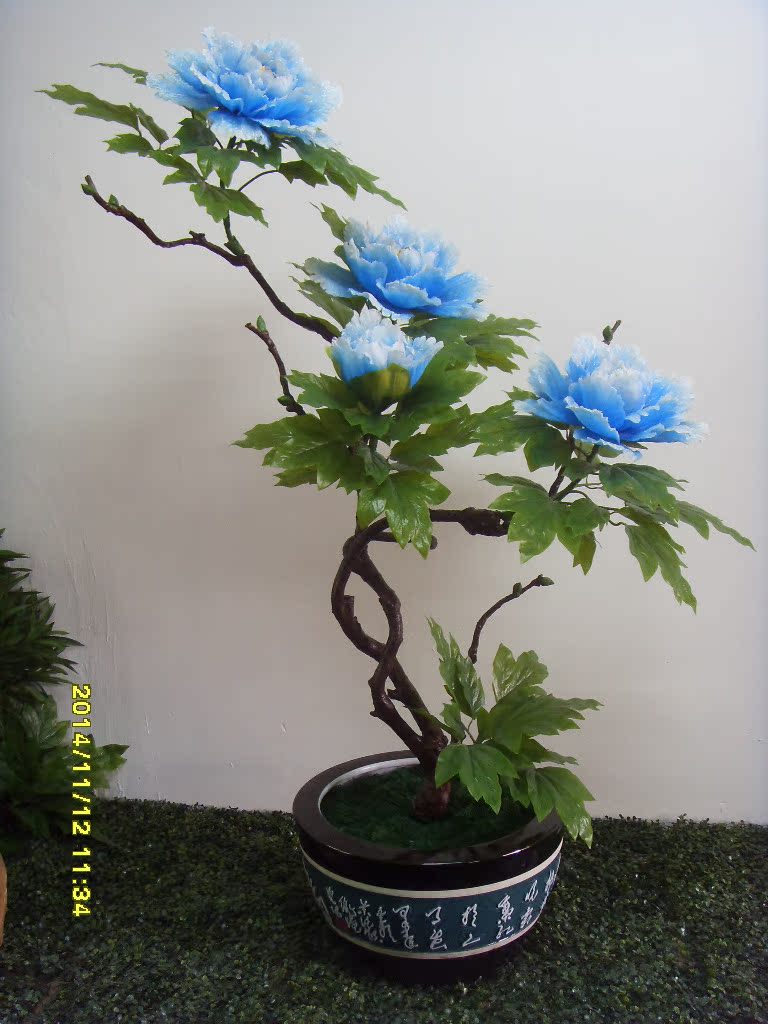 大型高仿真牡丹花落地摆件 可订做各种规格 造型花艺吉祥摆设