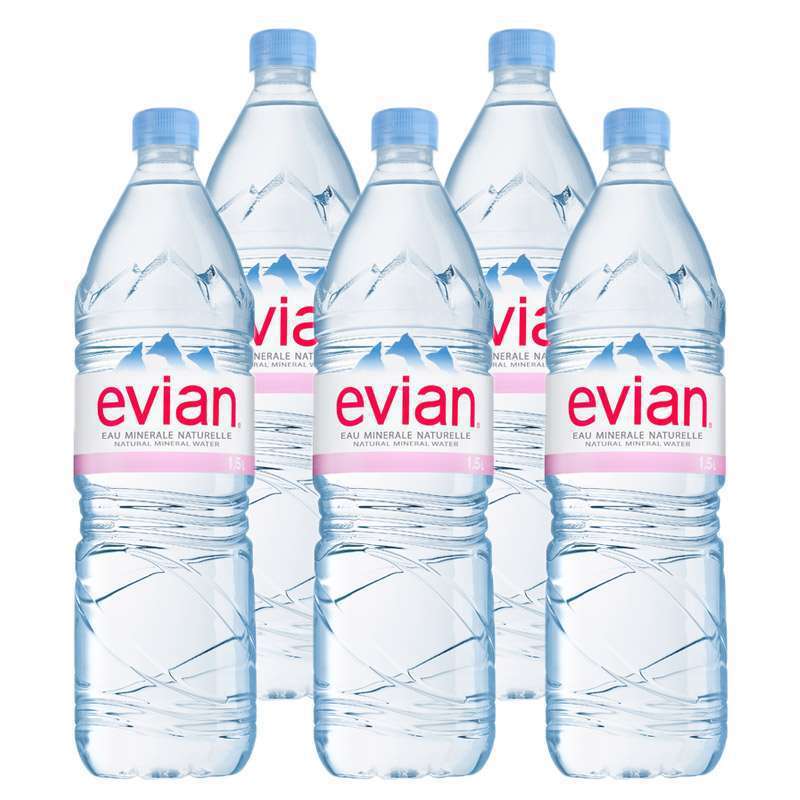 法國evian依云進(jìn)口純凈水 代理高端水飲用水1.5L*12支 5箱起批發(fā)