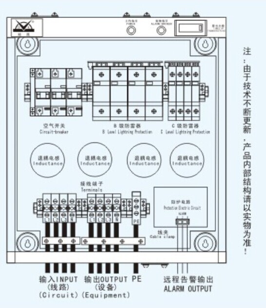 三相电源避雷防雷箱地凯dk-380ac100 b63型100ka串联带雷电计数器