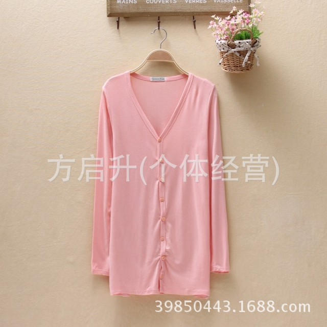 【批发外贸<em>开衫</em> 女士百搭<em>春秋</em>莫代尔<em>针织</em>衫 女