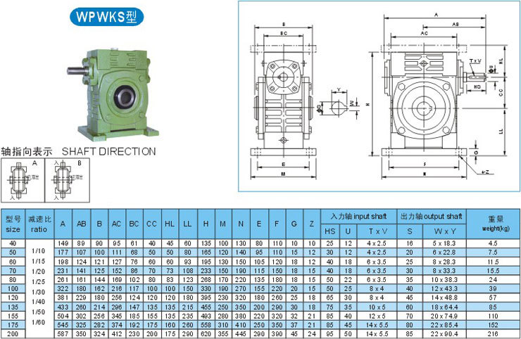 wpwks40型铸铁蜗轮减速机15减速比_东莞新速源减速机