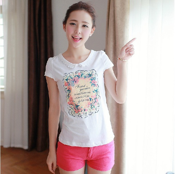 2014新款夏装新品女装短袖女T恤女 韩版打底