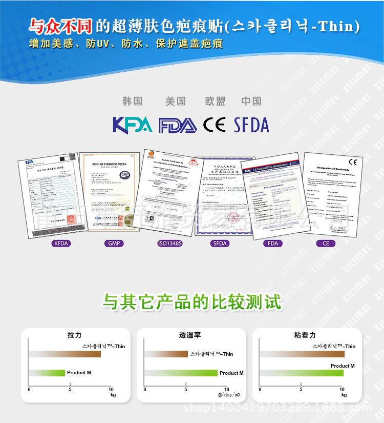 正品韓國Scar Clinic超薄去疤痕貼 燙傷手術剖腹產祛疤痕修復貼