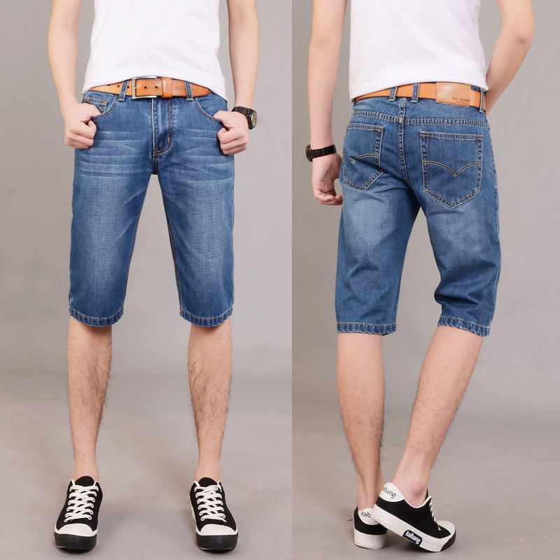 2014新款夏装蓝色<em>男装</em>牛仔裤中裤<em>短裤五分</em>裤
