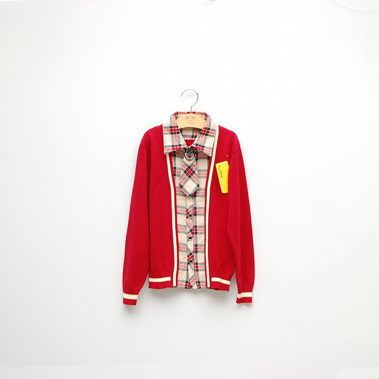 外贸欧美儿童<em>男童配</em>领带假<em>衬衫</em>式<em>开衫</em> 4色886